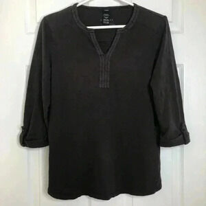Olsen  Europe Tunic Shirt Dark Grey V-Neck Size 8